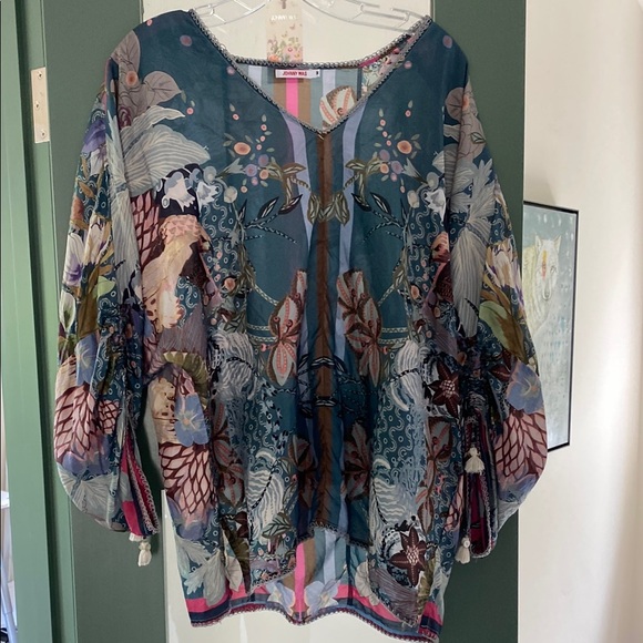 Johnny Was Aran Georgia Silk top - Picture 1 of 10